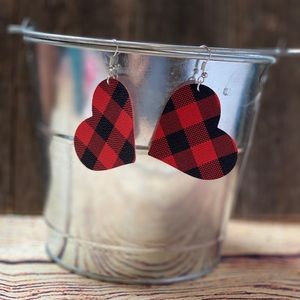Hart buffalo plaid dangle earrings